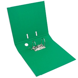 папка-регистратор  а4 7,5 см чёрная с зелёной  окантовкой