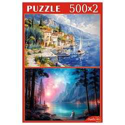 пазлы 2в1 500+500 элементов город и пейзаж