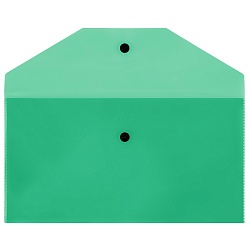 папка-конверт на кнопке с6 150мкм прозрачная зелёная