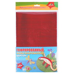 картон цветной гофрированный фольгинированный  а4 4л. 4цв. "ящерица" упаковка пэт - пакет