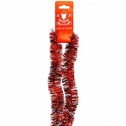 новогоднее  украшение мишура красная новогодняя сказка длина 2м d-3см