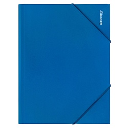 папка на резинке а4 "brauberg" 500мкм синяя