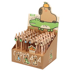 ручка автоматическая шариковая синяя "капибара" 