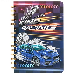 Блокнот 15,5*21см 80л на спирали в клетку "Королевские гонки"
