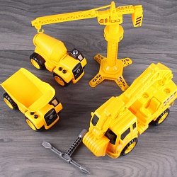 машинки строительные 3 шт с комплектующими. игрушка