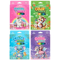 карандаши 18цв трёхгранный корпус "весёлые животные"