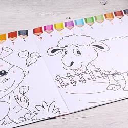 раскраска-книжка по номерам 28*28см "в зоопарке"