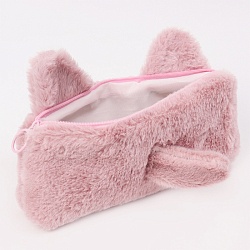 пенал меховой котик розовый