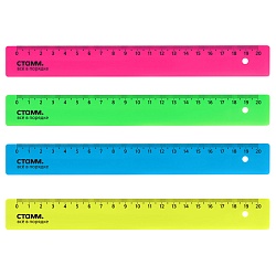 линейка  20см пластиковая neon ассорти стамм