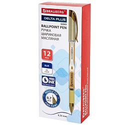 ручка шар. синяя brauberg "delta plus gold" на масляной основе