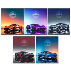 тетрадь  48л кл. "supercar" обл. мелов. картон глянц. ламинация