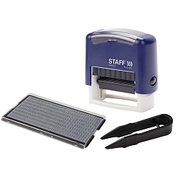 штамп самонаборный  3-стр, оттиск 38*14мм, касса в комплекте