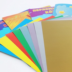 картон цветной перламутровый   8л. 8цв. 20*28см "мяу!"