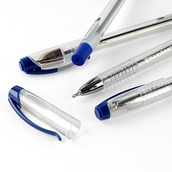 набор ручек 4шт. шар. синяя на масляной основе "darvish" корпус прозрачный 