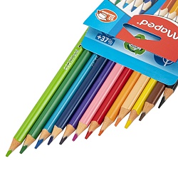 карандаши 12цв maped "color pep's strong" пласт. трехгранные, заточеные