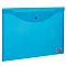 папка-конверт  на кнопке а3 "brauberg" прозрачная синяя 180мкм