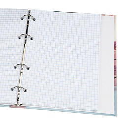 тетрадь на кольцах  80л  "светлый котёнок и цветы"