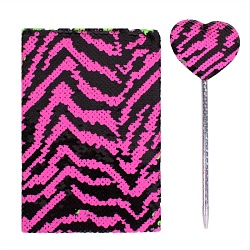 Блокнот A5  80л пайетки с ручкой в наборе