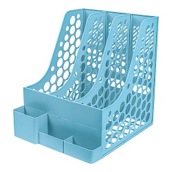 лоток вертикальный 3 отделения с горизонтальными отсеками голубой