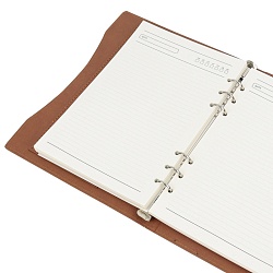 ежедневник а5 недатиров. 100л  обложка кож.зам. коричневая на кольцах