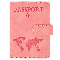 обложка на паспорт с отсеком для карт на магните "бархат" розовая