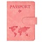 обложка на паспорт с отсеком для карт на магните "бархат" розовая
