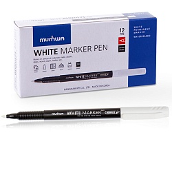 маркер-перманент  munhwa белый пулевидный 1мм