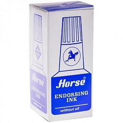 краска  штемпельная синяя 30мл horse