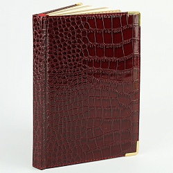 ежедневник недатированный  а5 152л grand croco (бордо) обложка искусств. кожа , золотой срез мет.уг