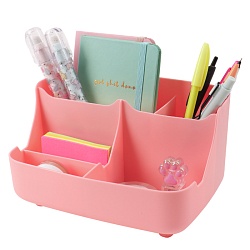 органайзер настольный пластиковый 5 отделений розовый