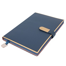 набор подарочный (ежедневник недатир.а5 с магнитной застежкой + ручка) синего цвета