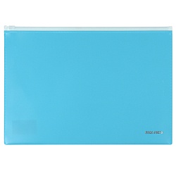 папка-конверт на молнии а4 180мкм, цвет голубой