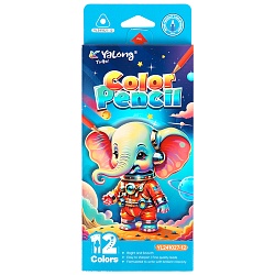 карандаши 12цв трёхгранный корпус "космические животные"