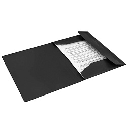 папка на резинке а4 "brauberg" 500мкм чёрная