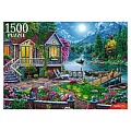 Пазлы 1500 элементов Домик у лунного озера