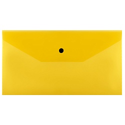 папка-конверт на кнопке с6 150мкм прозрачная жёлтая
