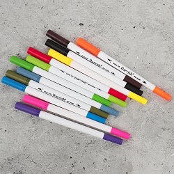 фломастеры и линеры 2в1 12 цветов