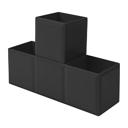 органайзер-трансформер настольный пластиковый 3 отделения чёрный