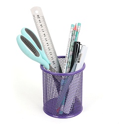 стакан металлический для канцелярских принадлежностей  круглый фиолетовый