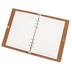 ежедневник а5 недатиров.  96л обложка кож.зам.  на кольцах с резинкой чёрная