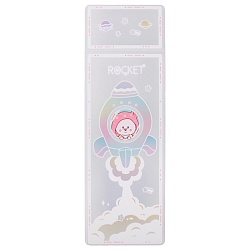 пенал пластиковый прозрачный с рисунком  2 отделения 