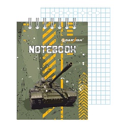 Блокнот 7*10см  60л  "Танки" на гребне плотность 55гр/м2