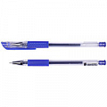 Ручка гелевая синяя "Darvish" корпус прозрачный с резиновым держателем