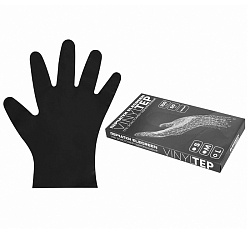 перчатки эластомер 50пар (100шт) размер l чёрные