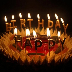 свечи для торта "happy birthday" ассорти