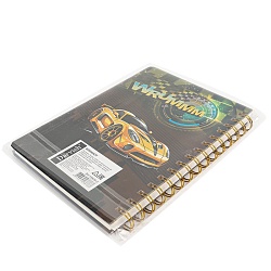 Блокнот 15,5*21см 80л на спирали в клетку "Гонки"