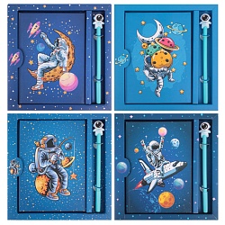 Блокнот 20,5*21 см  "Космос" с ручкой гелевой