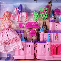 набор для девочки "замок принцессы" (кукольный замок+мебель+фигурки)
