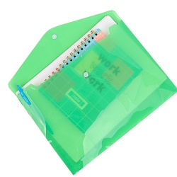 папка-конверт на кнопке а4 зеленая 160мкм