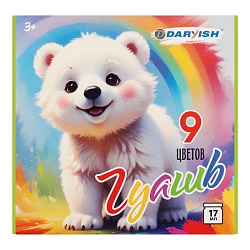 гуашь  9цв. "мишутка" 17мл  картонная упаковка 